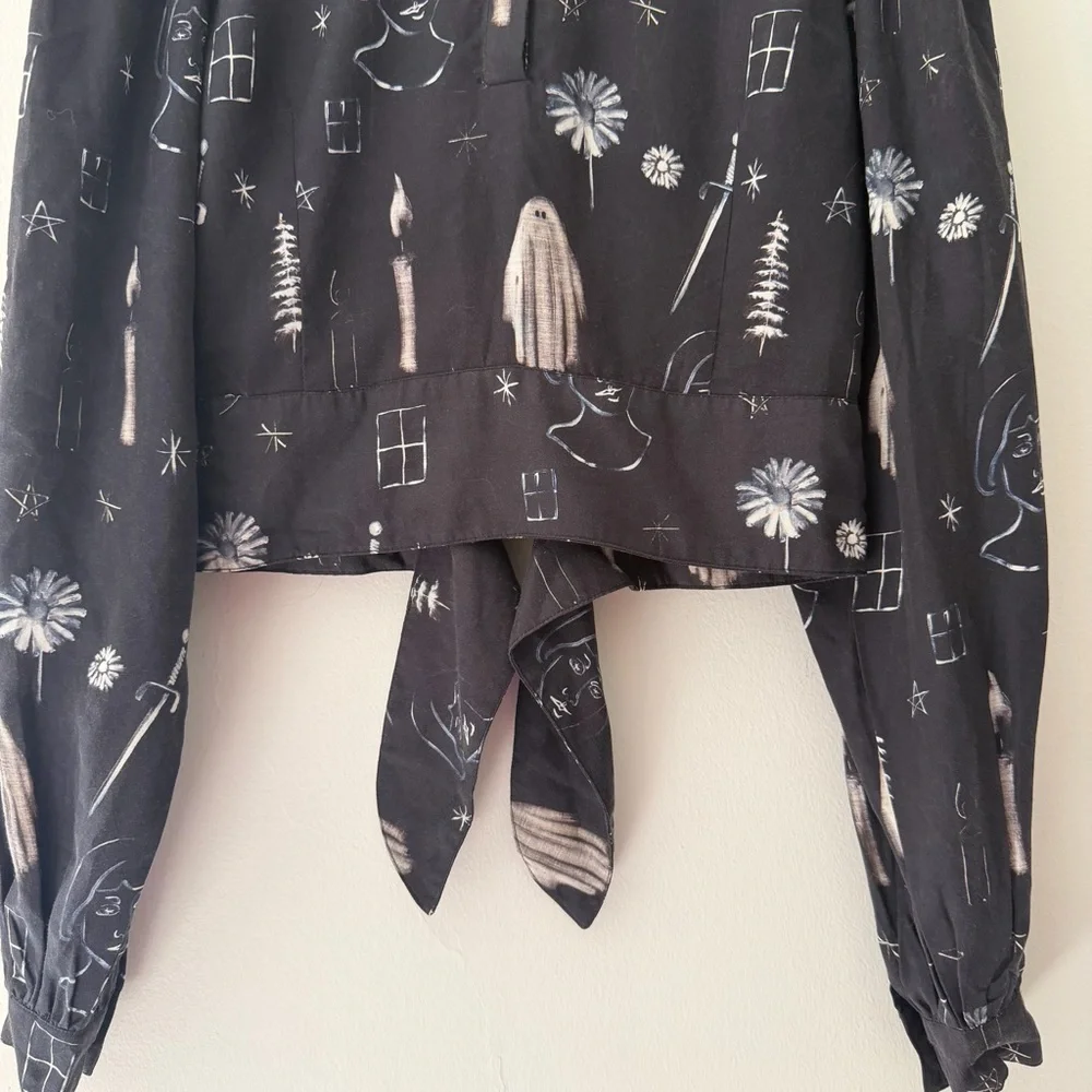 Samantha Pleet Haunted Top Blouse Size 00 Halloween Ghost Goth RARE - Picture 10 of 10